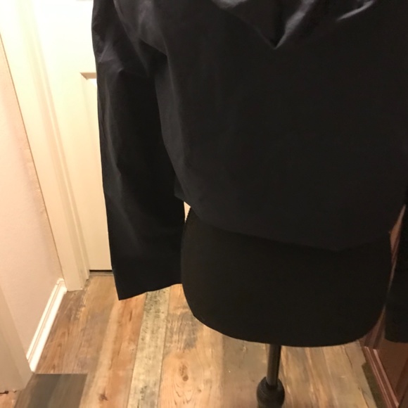 Express Navy Blue With Hood Light Weight Front Zipper Lined Jacket Size: 10 (M) - Picture 7 of 11